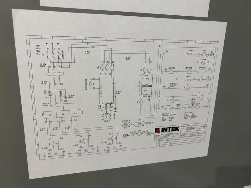 540 DEGREE X 24" W X 8" H INTEK ELECTRIC MESH CONVEYOR TYPE INFRARED OVEN, NEW IN 2020: STOCK #23213