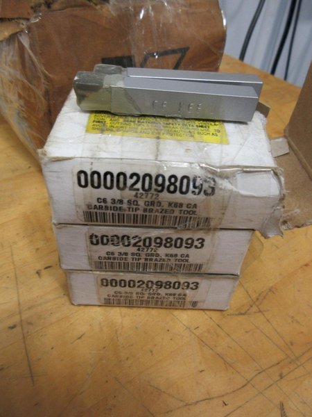 Aloris, Dorian, and Other CXA Quick Change Tool Post Holders, with 3 Boxes (12ea) 3/8 Carbide Tipped Stick Tools, Box of HSS Cutoff Blades- Auction Item