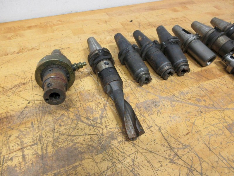 CAT40 Tool Holders (8 pcs), Tap Collet, End Mill, ABS Modular Types with Adapters- Auction Item