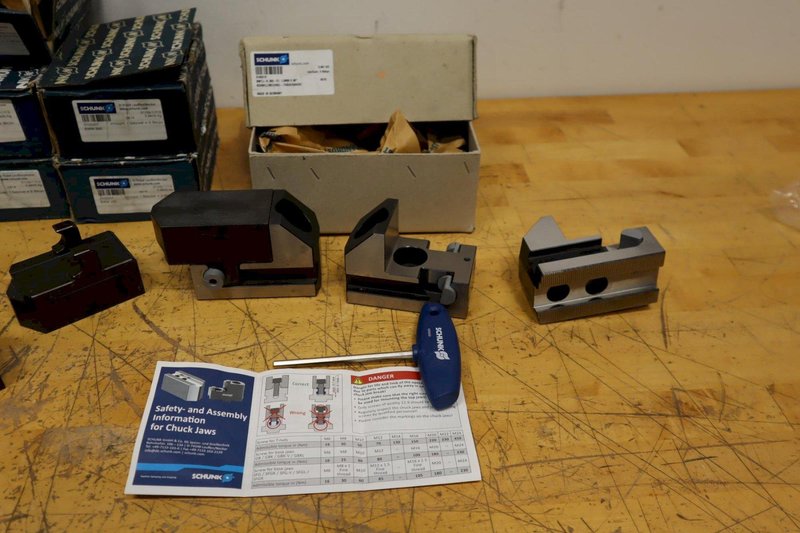 Schunk BWTJ-K305-21 Quick Change 3-Jaw Chuck Base Jaws with (8) Sets of BWW 250 Steel Jaws ***All New, Unused***- Auction Item