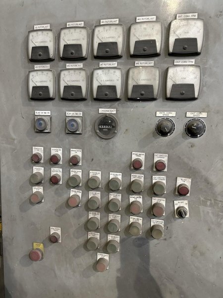 48&quot; X 96&quot; X 8 WHEEL PANGBORN MODEL #ES-1838-22 ROLLER CONVEYOR PASS-THRU BLAST SYSTEM, NEW 2007: STOCK #21212