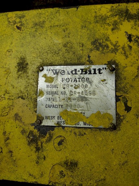 2,000 LBS X 36” X 36” WELD-BILT POWERED COIL FLIPPER UPENDER: YOBRO #24850