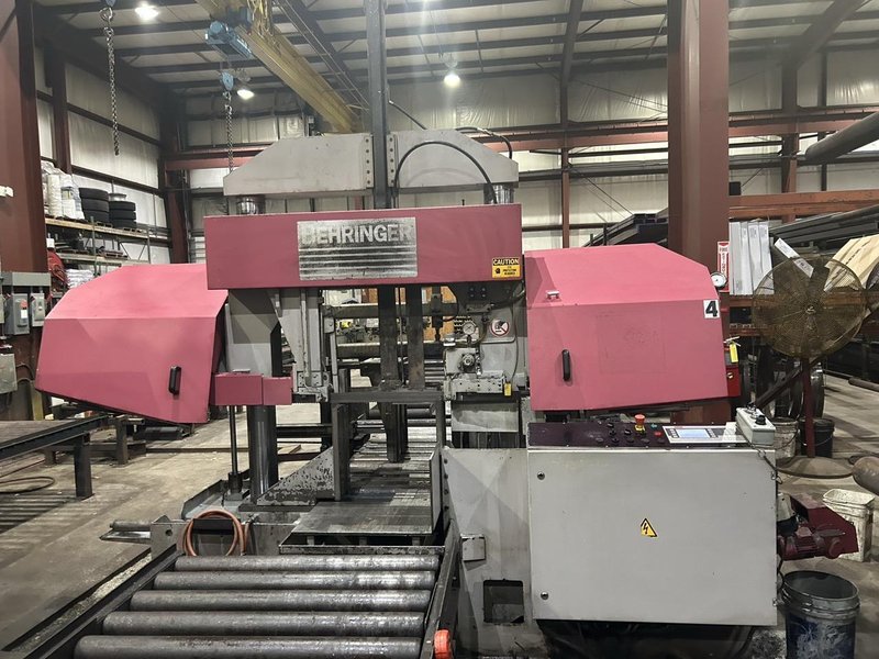 20″ x 20″ Behringer Model HBP-530A Automatic Horizontal BandSaw, 1998 – 50′ of Conveyor Included
