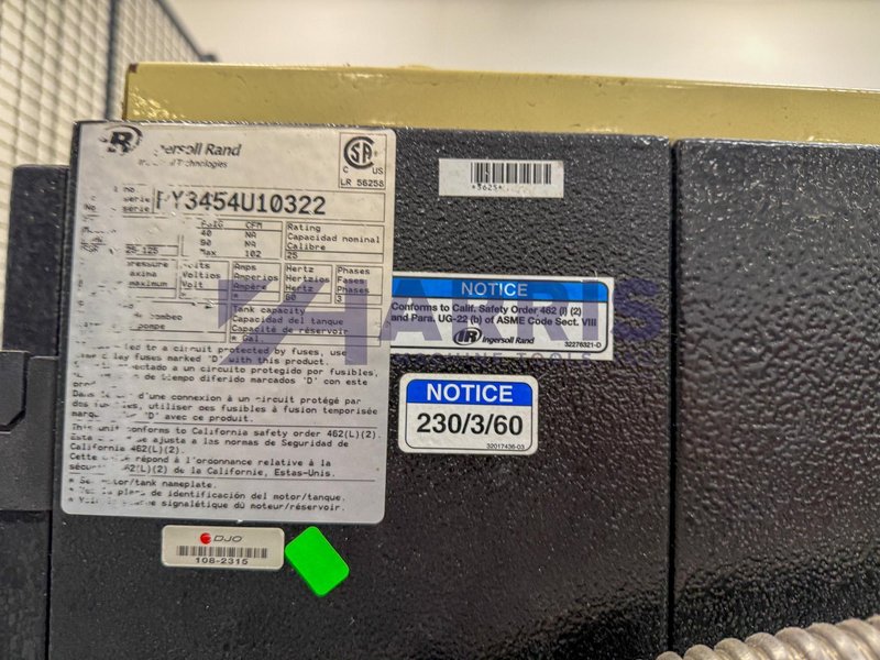 25 HP Ingersoll Rand Rotary Screw Air Compressor with tank