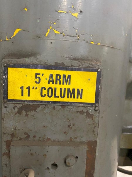 5&#039; X 11&quot; CINCINNATI BICKFORD CHIPMASTER RADIAL ARM DRILL. STOCK # 0418421