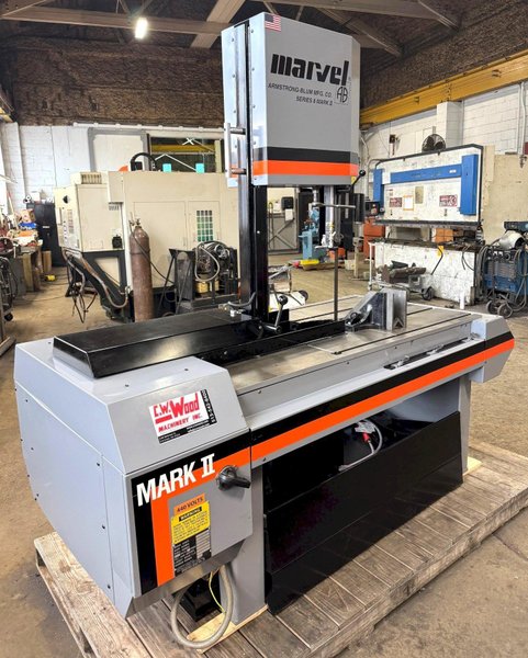 18" x 28" Marvel Series 8 Mark II Tilt Frame Vertical Band Saw , High Column, 1" Blade, 2 HP, To Be Reconditioned
