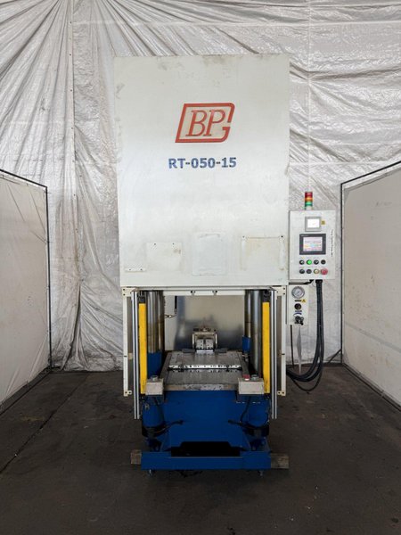 50 TON BP POWER ENGINEEERING FOUR POST HYDRAULIC PRESS (2014). STOCK # 0130425.