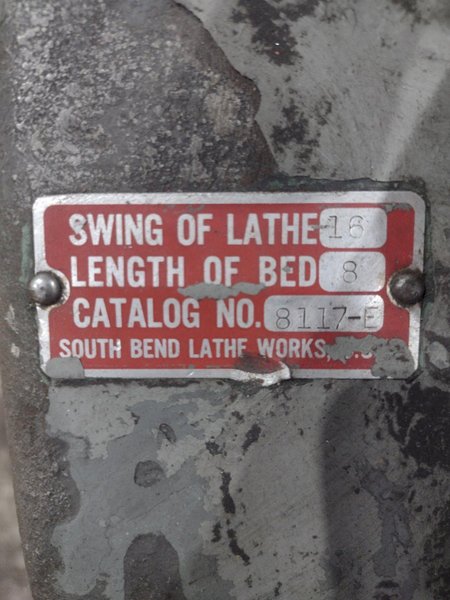 16&quot; X 60&quot; SOUTHBEND MODEL #8117-E ENGINE LATHE, 1.375&quot; HOLE: STOCK #20778