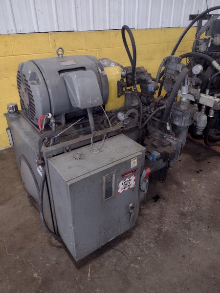 25,000 LB MITCHELL (4) DIE IN LINE TUBULAR CONVEYOR ROLL SHAFT END FORMING MACHINE: STOCK #15296