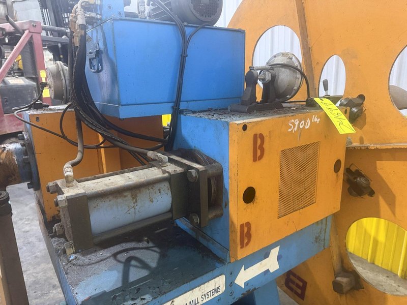 10,000 LBS X 16" FMS FREEDOM MILL SYSTEMS MODEL #UCD-5-300PR DOUBLE END UNCOILER COIL REEL: YOBRO #24899