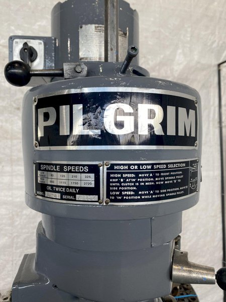 2 HP PILGRIM INDUSTRIES VERTICAL MILL. STOCK #0742922.