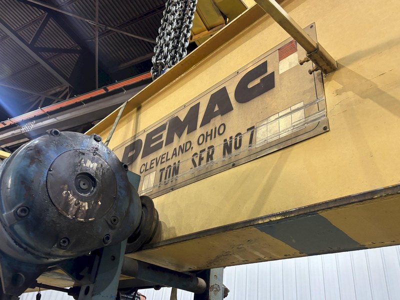 10 TON X 55' DEMAG SINGLE GIRDER TOP RUNNING BRIDGE CRANE. STOCK # 0113726