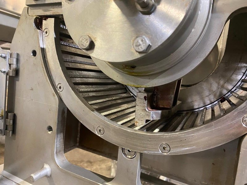 Bucher Unipektin C25 Fruit &amp; Fiber Mill – Stainless Rotary Cutter with Auger Feed, Motor Drive, and Discharge Box