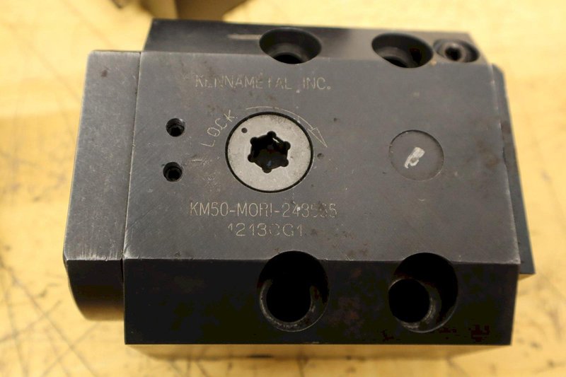 Kennametal KM-LOC Mori 35mm x 76mm Bolt On Tool Block, (5 Holders) Uses KM50 Quick Change Tool Heads- Auction Item