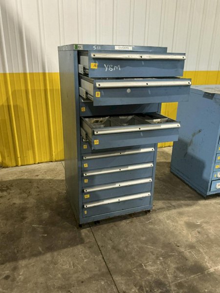 9 DRAWER x 28" x 29" x 60" HIGH LISTA TOOL STORAGE CABINET: YOBRO #25392