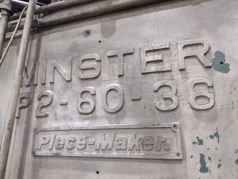 60 TON MINSTER MODEL #P2-60-36 PIECEMAKER SSDC STAMPING PRESS, 3" STROKE &amp; 100/300 SPM: YOBRO #25761