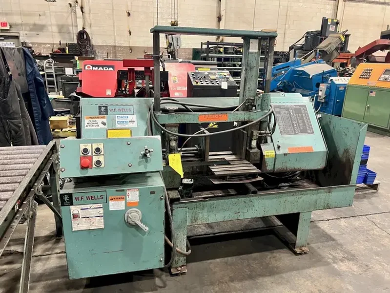 USED W.F. WELLS 10" X 17" HORIZONTAL DUAL POST SEMI-AUTOMATIC BANDSAW MODEL W-10-1, Year: 1995