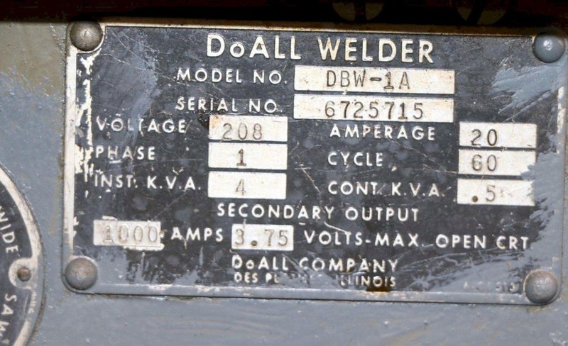 36&quot; DOALL MODEL #3613-1 VERTICAL BANDSAW: YOBRO #24515