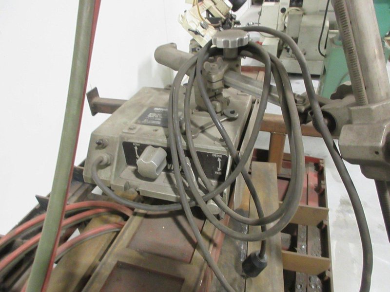 Oxy/Acetylene Torch Track Cutting Table with Victor VCM 200 Motor Unit and Adjustable Torch, Track, and Material Catch Drawers- Auction Item