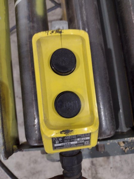 3,500 LBS X 48" X 48" SOUTHWORTH MODEL #LS4-36 HYDRAULIC SCISSOR LIFT TABLE WITH 60X48 ROLLER CONVEYOR TOP, 110 VOLT: STOCK #20924