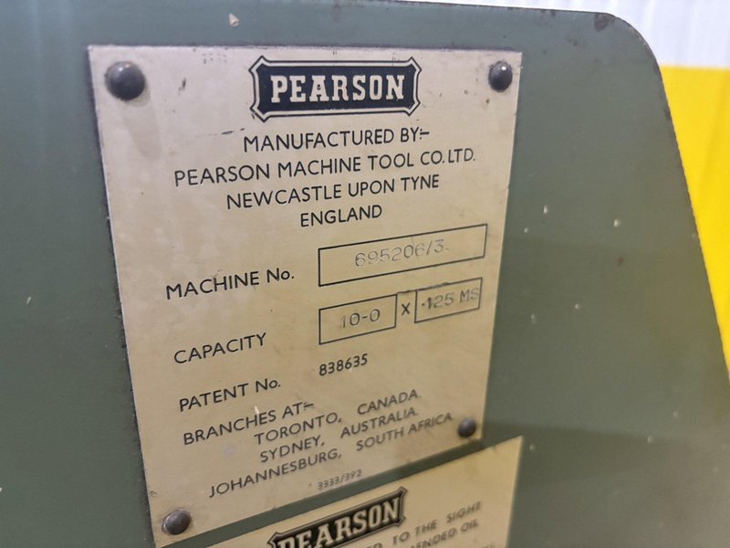10' X 10 GAUGE PEARSON MODEL #1018ATX HYDRAULIC POWER SHEAR: STOCK #20974