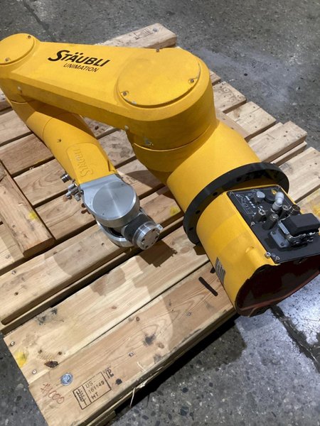 STAUBLI TX90L ROBOT ARM WITH CABINET- NO TEACH PENDANT USED