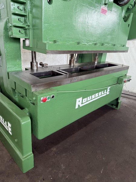 60 TON ROUSSELLE MODEL 6B DOUBLE-CRANK GAP FRAME PRESS. STOCK # 0235625.
