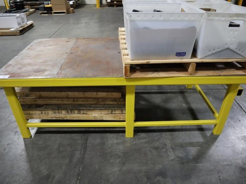 Steel Table, Heavy Duty 84&quot; x 42&quot; x 28.5&quot; - NO CONTENTS- Auction Item