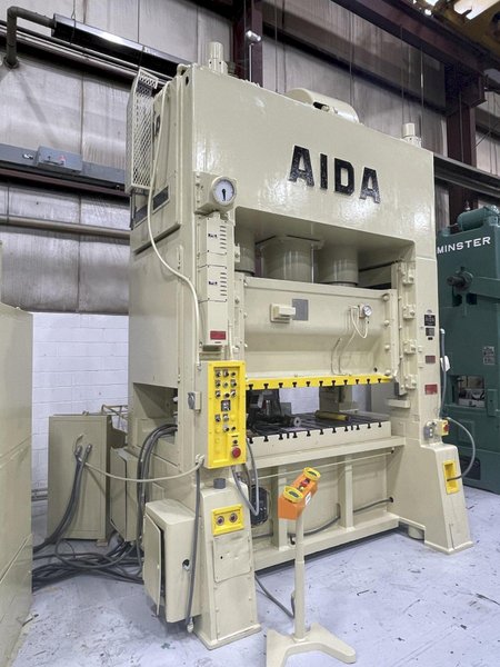 200 ton Aida PDA-20M Used Straight Side Mechanical Metal Stamping Press For Sale, Under Power!