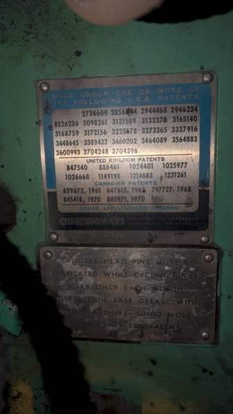 1000 Ton x 16′ Cincinnati CNC Press Brake, 1974 – CNC 150 Autogauge Control, 34′ Overall Length