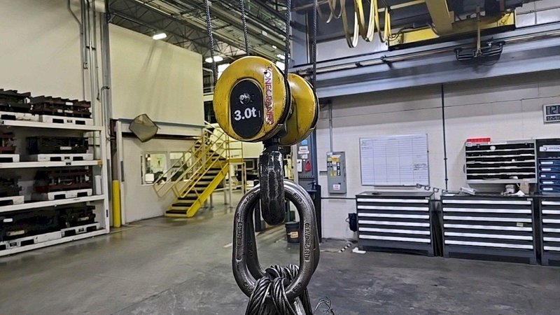 3 TON X 35' CRANEMANN SINGLE GIRDER OVERHEAD BRIDGE CRANE W/ KONECRANES ELECTRIC HOIST: STOCK #23443