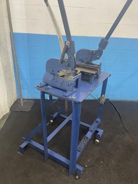1 ROPER WHITNEY HAND PUNCH  &amp; (2) 8&quot; SHEAR ON STAND: STOCK #76514