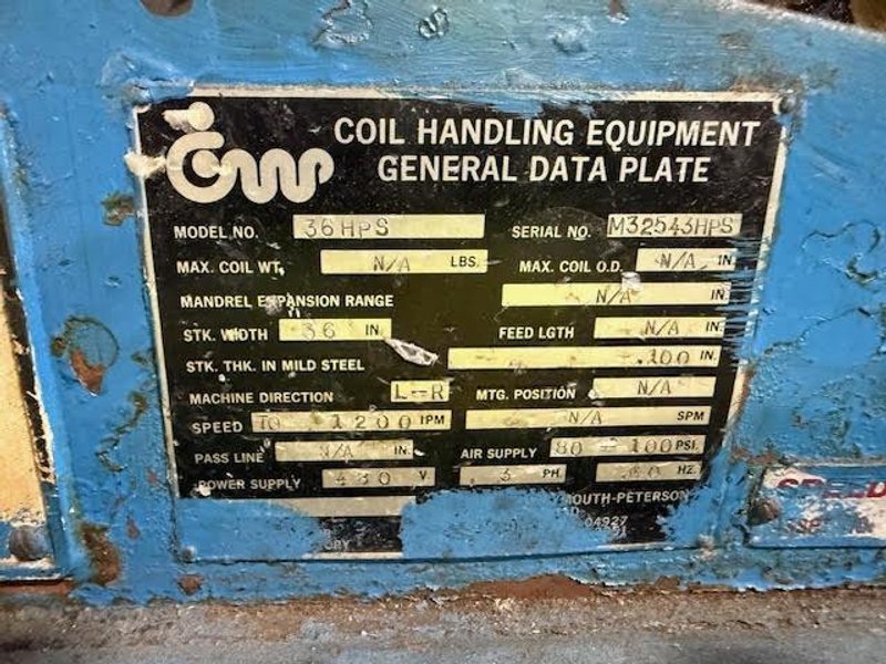 20000 LB X 36&quot; X .100&quot; CWP SERVO FEEDLINE