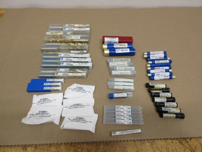 Carbide and HSS End Mills, Drills, Assorted Brands and Sizes.  OSG Guhring, Melin Widia and More- Auction Item