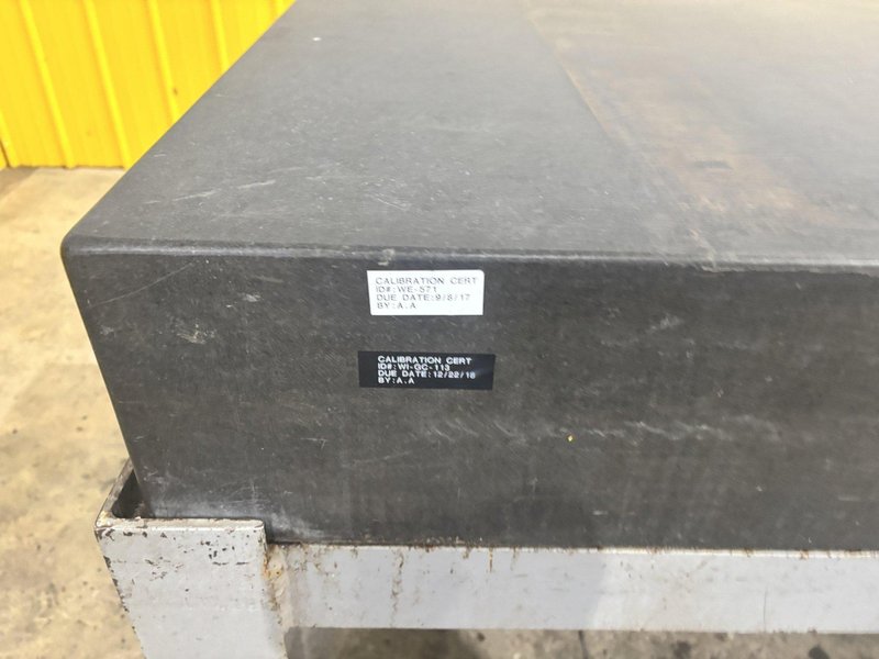 60&quot; X 36&quot; X 8&quot; JC BUSCH PRECISION LAYOUT BLACK GRANITE SURFACE PLATE ON STAND: STOCK #22773