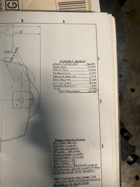 400 TON BLISS/MINSTER SL1-400-48-42 STRAIGHT SIDE LINK DRIVE PRESS. STOCK # 1056622