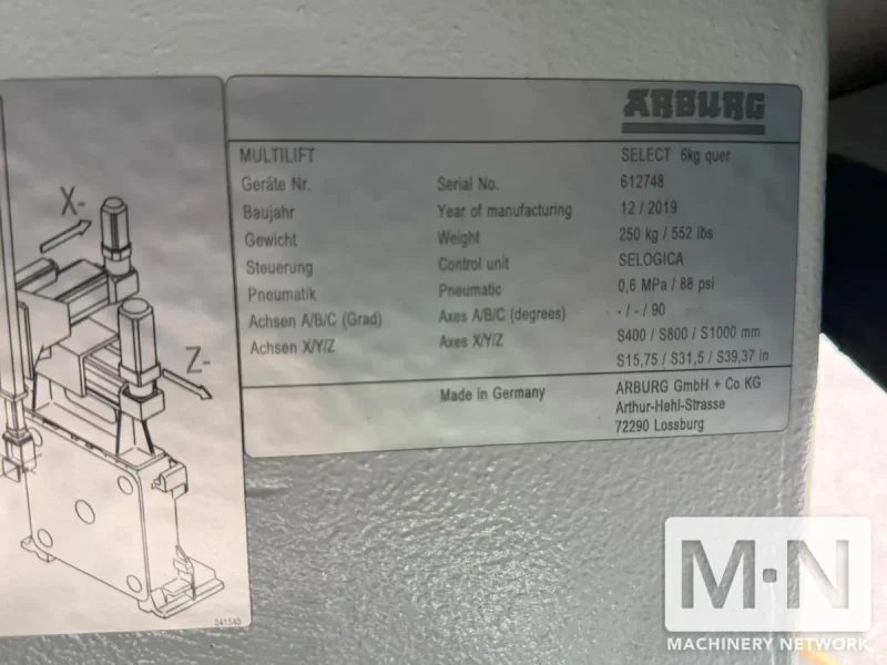 ARBURG MULTILIFT SELECT ROBOT MFG 2019 NEVER USED (3) available