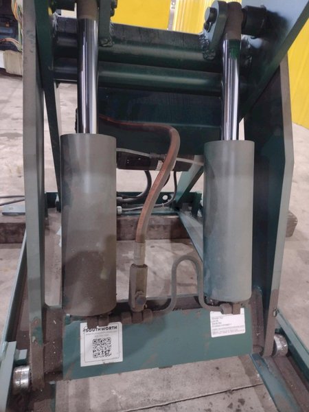 3800 LBS X 60" X 42" SOUTHWORTH MODEL #LS4-36 HYDRAULIC SCISSOR LIFT TABLE WITH ROLLER TOP, 110 VOLT: STOCK #20880