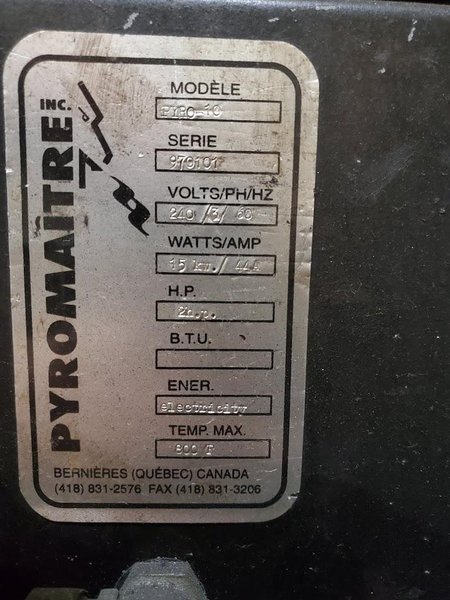 10” PYROMAITRE PYRO-10 CONVEYOR OVEN