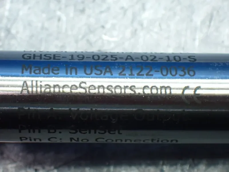 ALLIANCE SENSORS GROUP 2 LINEAR VARIABLE INDUCTIVE TRANSDUCER POSITION SENSORS  -  GHSE-19-025-A-02-10-S