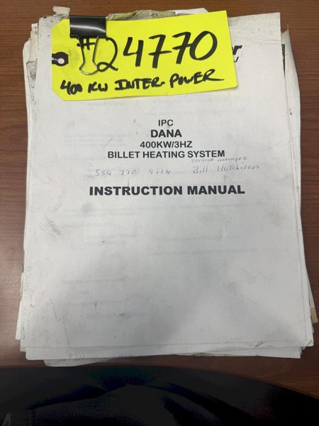 400 KW x 2 BAR INTER-POWER 3.0 POWER-LINK BILLIT INDUCTION HEATING SYSTEM, NEW 2007: YOBRO #27470