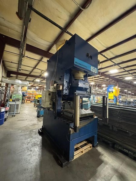 150 TON KOMATSU MODEL OBS150-3 GAP FRAME STAMPING PRESS 7.9" STROKE 1988 : YOBRO #26124