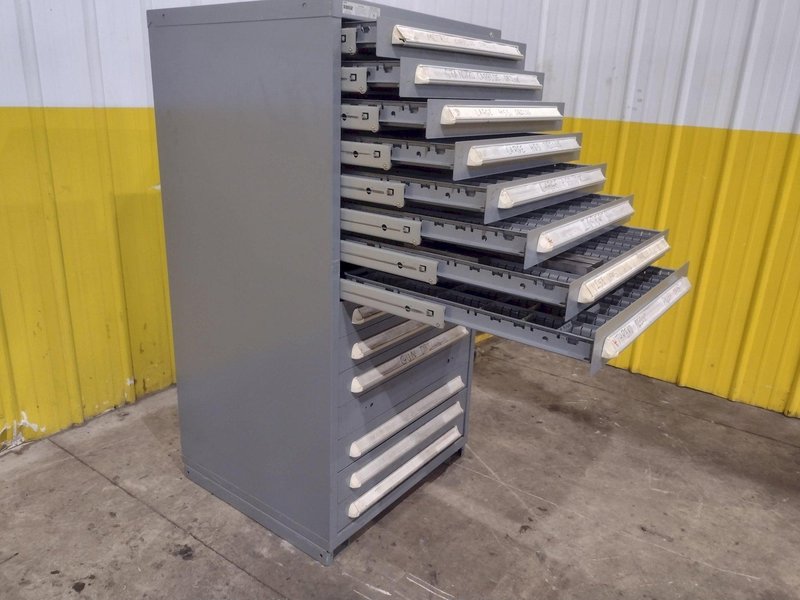 15 DRAWER STANLEY VIDMAR PARTS CABINET 30" X 27.5"X 60" : YOBRO 25552