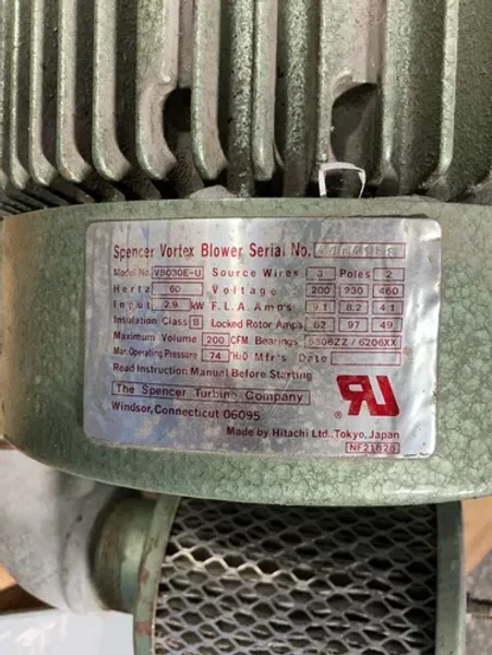 HITACHI 200 CFM BLOWER  -  VB030E-U