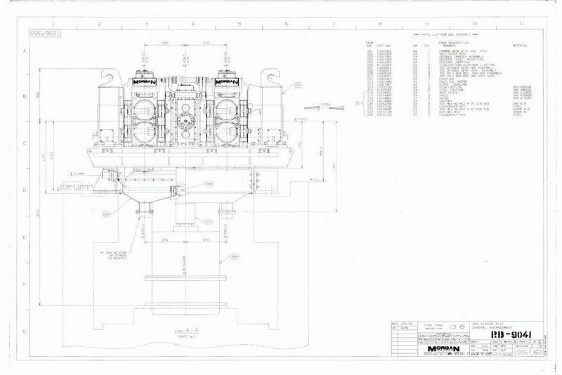 13.77&#039; (350 MM) DIA MORGAN TEKISUN SIZING STAND  STOCK 53147