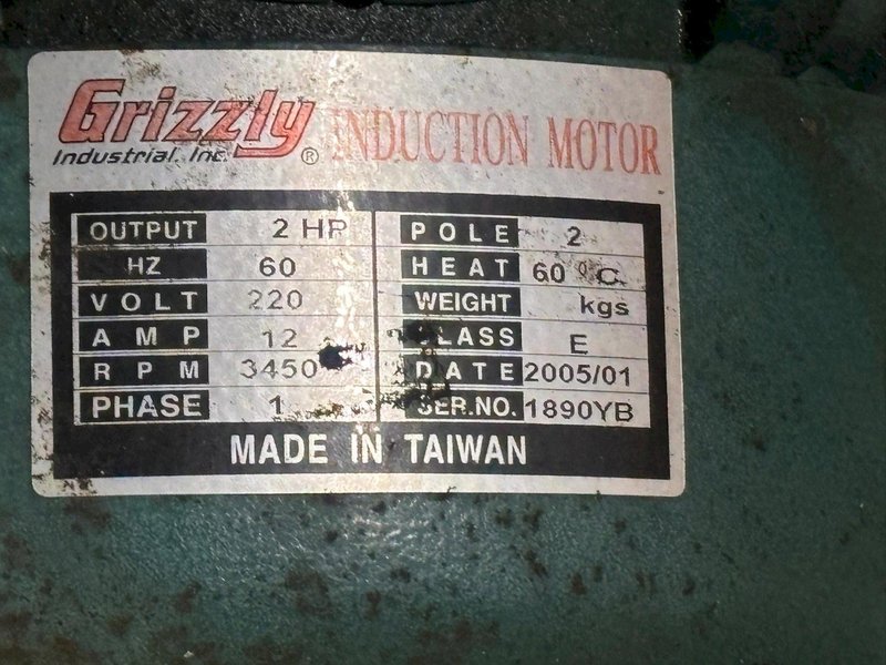 2 HP GRIZZLY DUST COLLECTOR 2005: YOBRO #24678