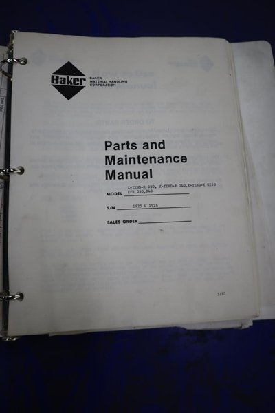 Baker XTR Stand-Up Electric Forklift, 4,000 Lb Cap, 21&quot; Reach, 180&quot; Max Lift Height, - Auction Item