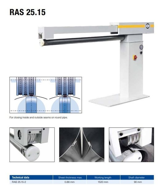49" RAS MODEL 25.15 ROLL WELD SEAM CLOSER &amp; PLANISHER MACHINE 2013: YOBRO #24736