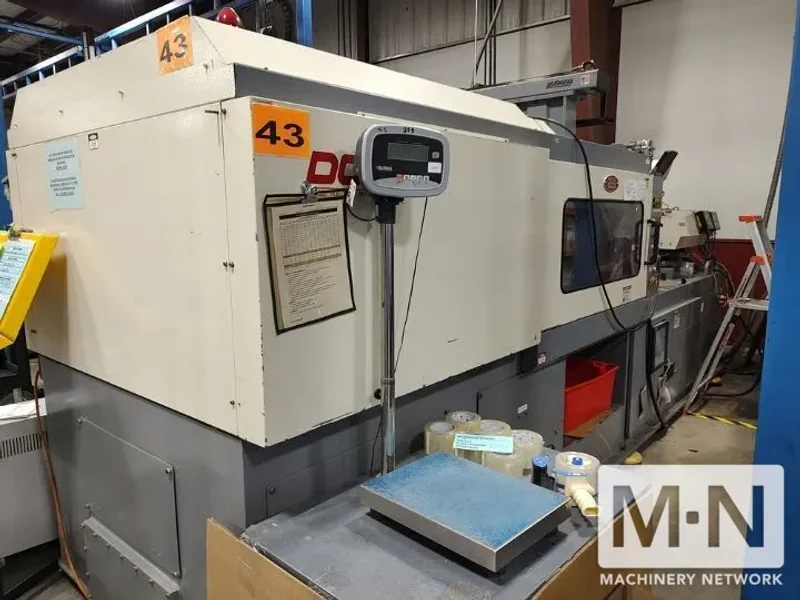 200 TON 6.8 OZ NISSEI MODEL DC200-25A 2-COLOR INJECTION MOLDING MACHINE MFG 2000