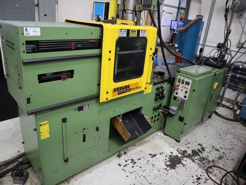 Arburg Allrounder Model 305-210-700 Hydraulic Plastic Injection Molding Machine with 1/2 ton Jib Crane and Electric Hoist- Auction Item